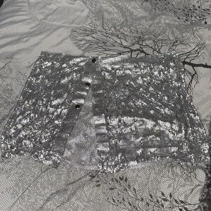 Silver Metal mesh Sequin Mini Skirt